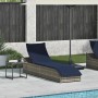 Tumbona plegable con cojín y espacio gris ratán sintético de , Tumbonas - Ref: Foro24-4104227, Precio: 247,76 €, Descuento: %