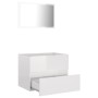 Set muebles de baño 2 piezas madera contrachapada blanco brillo de vidaXL, Muebles de baño - Ref: Foro24-804878, Precio: 60,8...