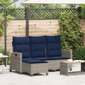 Sofá de jardín reclinable con cojines en forma de L gris de , Sofás de exterior - Ref: Foro24-4108244, Precio: 354,54 €, Desc...