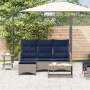 Sofá de jardín reclinable con cojines en forma de L gris de , Sofás de exterior - Ref: Foro24-4108244, Precio: 354,54 €, Desc...