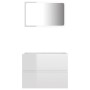 Set muebles de baño 2 piezas madera contrachapada blanco brillo de vidaXL, Muebles de baño - Ref: Foro24-804878, Precio: 60,8...
