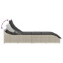 Tumbona plegable con cojín y espacio gris claro ratán sintético de , Tumbonas - Ref: Foro24-4104225, Precio: 249,49 €, Descue...