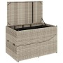 Tumbona plegable con cojín y espacio gris claro ratán sintético de , Tumbonas - Ref: Foro24-4104225, Precio: 249,49 €, Descue...