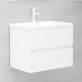 Set muebles de baño 2 piezas madera contrachapada blanco brillo de vidaXL, Muebles de baño - Ref: Foro24-804878, Precio: 60,8...