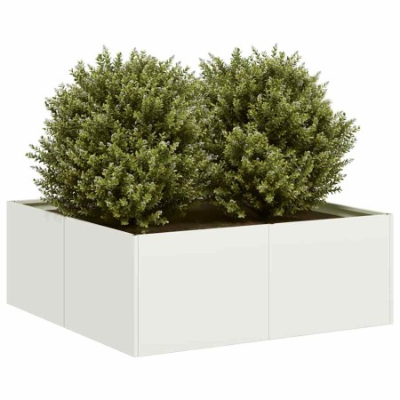 Jardinera acero blanco 80x80x30 cm de , Maceteros y jardineras - Ref: Foro24-860802, Precio: 58,58 €, Descuento: %