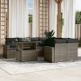 Set de muebles de jardín 9 pzas y cojines ratán sintético gris en Conjuntos de jardín | Comprar online en Foru.es