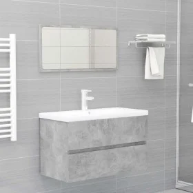 Set muebles de baño 2 piezas madera contrachapada gris hormigón de vidaXL, Muebles de baño - Ref: Foro24-804885, Precio: 72,2...