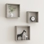 Estantes cubo de pared 3 unidades gris hormigón en Estanterías | Comprar online en Foru.es