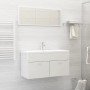 Set muebles de baño 2 piezas madera contrachapada blanco brillo de vidaXL, Muebles de baño - Ref: Foro24-804806, Precio: 89,4...