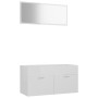 Set muebles de baño 2 piezas madera contrachapada blanco brillo de vidaXL, Muebles de baño - Ref: Foro24-804806, Precio: 89,4...