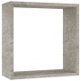 Estantes cubo de pared 3 unidades gris hormigón en Estanterías | Comprar online en Foru.es