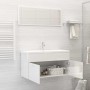 Set muebles de baño 2 piezas madera contrachapada blanco brillo de vidaXL, Muebles de baño - Ref: Foro24-804806, Precio: 89,4...