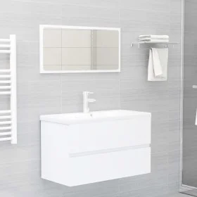 Conjunto de muebles de baño 2 piezas contrachapada blanco de vidaXL, Muebles de baño - Ref: Foro24-804881, Precio: 82,90 €, D...