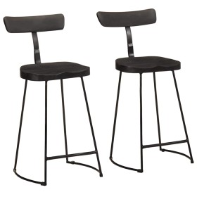 Taburetes de barra 2 uds negro 49x43x88 cm madera maciza mango de , Taburetes de cocina - Ref: Foro24-4013516, Precio: 141,67...