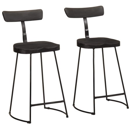 Taburetes de barra 2 uds negro 49x43x88 cm madera maciza mango de , Taburetes de cocina - Ref: Foro24-4013516, Precio: 141,67...
