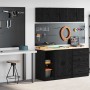 Armarios 2 uds para garaje madera de ingeniería negro de , Armarios industriales - Ref: Foro24-3328261, Precio: 71,69 €, Desc...