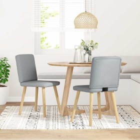 Sillas de comedor giratorias 2 unidades tela gris claro de , Sillas de comedor - Ref: Foro24-4101197, Precio: 101,95 €, Descu...