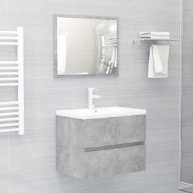 Set muebles de baño 2 piezas madera contrachapada gris hormigón de vidaXL, Muebles de baño - Ref: Foro24-804876, Precio: 57,5...