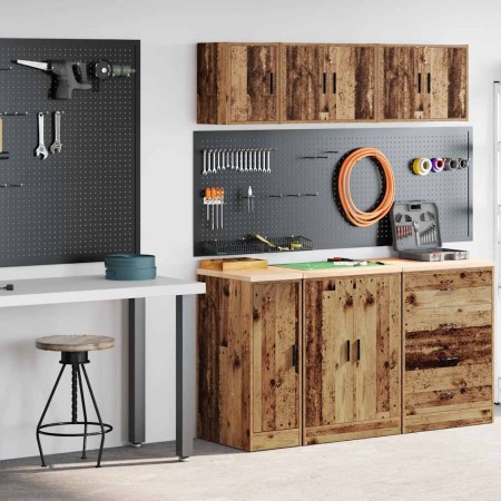 Armarios 2 uds para garaje madera ingeniería antigua madera de , Armarios industriales - Ref: Foro24-3328294, Precio: 71,96 €...