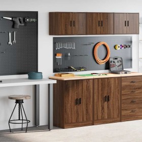 Armarios 2 uds para garaje madera ingeniería marrón roble de , Armarios industriales - Ref: Foro24-3328311, Precio: 123,36 €,...