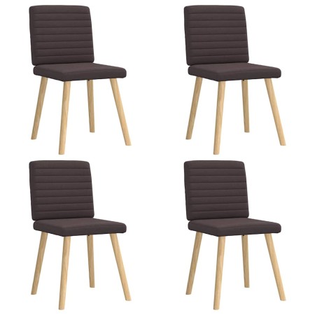 Sillas de comedor 4 unidades tela marrón oscuro de , Sillas de comedor - Ref: Foro24-3315278, Precio: 198,39 €, Descuento: %
