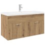 Mueble para lavabo con lavabo empotrado artesanal de roble de , Muebles de baño - Ref: Foro24-3328910, Precio: 307,16 €, Desc...