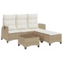 Juego de sofás de jardín en forma de L con cojines 3 pzas beige de , Conjuntos de jardín - Ref: Foro24-3328642, Precio: 395,6...