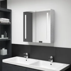 Armario de baño con espejo LED gris hormigón 62x14x60 cm de vidaXL, Tocadores de baño - Ref: Foro24-326518, Precio: 108,54 €,...
