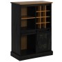 Vinoteca HALDEN con botelleros y puerta corredera negro pino de , Armarios para vino y licores - Ref: Foro24-4018448, Precio:...