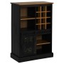 Vinoteca HALDEN con botelleros y puerta corredera negro pino de , Armarios para vino y licores - Ref: Foro24-4018448, Precio:...