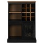 Vinoteca HALDEN con botelleros y puerta corredera negro pino de , Armarios para vino y licores - Ref: Foro24-4018448, Precio:...