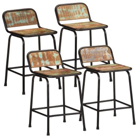 Taburetes de barra 4 uds 46x35,5x70 madera maciza reciclada de , Taburetes de cocina - Ref: Foro24-4013537, Precio: 214,88 €,...