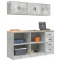 Armarios 6 uds para garaje madera de ingeniería ris hormigón de , Armarios industriales - Ref: Foro24-3328353, Precio: 303,01...
