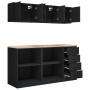 Armarios 6 uds para garaje madera de ingeniería negro de , Armarios industriales - Ref: Foro24-3328351, Precio: 343,13 €, Des...
