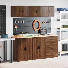 Garage Cabinets 6 pcs Brown Oak Engineered Wood de , Armarios industriales - Ref: Foro24-3328347, Precio: 409,21 €, Descuento: %