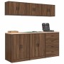 Garage Cabinets 6 pcs Brown Oak Engineered Wood de , Armarios industriales - Ref: Foro24-3328347, Precio: 409,21 €, Descuento: %