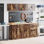 Armarios 6 uds para garaje madera ingeniería roble ahumado de , Armarios industriales - Ref: Foro24-3328345, Precio: 448,97 €...
