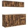 Armarios 6 uds para garaje madera ingeniería roble ahumado de , Armarios industriales - Ref: Foro24-3328345, Precio: 448,97 €...
