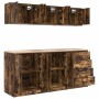 Armarios 6 uds para garaje madera ingeniería roble ahumado de , Armarios industriales - Ref: Foro24-3328345, Precio: 448,97 €...