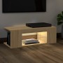 Mueble de TV con luces LED roble Sonoma 90x39x30 cm de vidaXL, Muebles TV - Ref: Foro24-804241, Precio: 50,47 €, Descuento: %