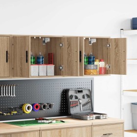 Armarios de pared 2 uds para garaje madera de ingeniería de , Armarios industriales - Ref: Foro24-860648, Precio: 77,32 €, De...