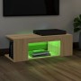Mueble de TV con luces LED roble Sonoma 90x39x30 cm de vidaXL, Muebles TV - Ref: Foro24-804241, Precio: 50,47 €, Descuento: %