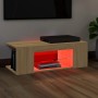 Mueble de TV con luces LED roble Sonoma 90x39x30 cm de vidaXL, Muebles TV - Ref: Foro24-804241, Precio: 50,47 €, Descuento: %