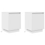 Mesillas de noche con luces LED 2 uds blanco 38x34x50 cm de , Mesitas de noche - Ref: Foro24-861266, Precio: 83,70 €, Descuen...