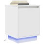Mesillas de noche con luces LED 2 uds blanco 38x34x50 cm de , Mesitas de noche - Ref: Foro24-861266, Precio: 83,70 €, Descuen...