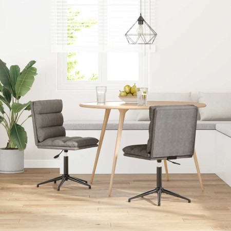 Sillas de comedor 2 unidades cuero sintético gris de , Sillas de comedor - Ref: Foro24-3315407, Precio: 127,10 €, Descuento: %