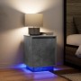 Mesitas de noche con luces LED 2 uds gris hormigón 38x34x50 cm de , Mesitas de noche - Ref: Foro24-861272, Precio: 85,55 €, D...