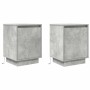 Mesitas de noche con luces LED 2 uds gris hormigón 38x34x50 cm de , Mesitas de noche - Ref: Foro24-861272, Precio: 85,55 €, D...