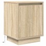 Mesillas de noche con luces LED 2 uds roble sonoma 38x34x50 cm de , Mesitas de noche - Ref: Foro24-861270, Precio: 84,12 €, D...
