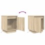 Mesillas de noche con luces LED 2 uds roble sonoma 38x34x50 cm de , Mesitas de noche - Ref: Foro24-861270, Precio: 84,12 €, D...